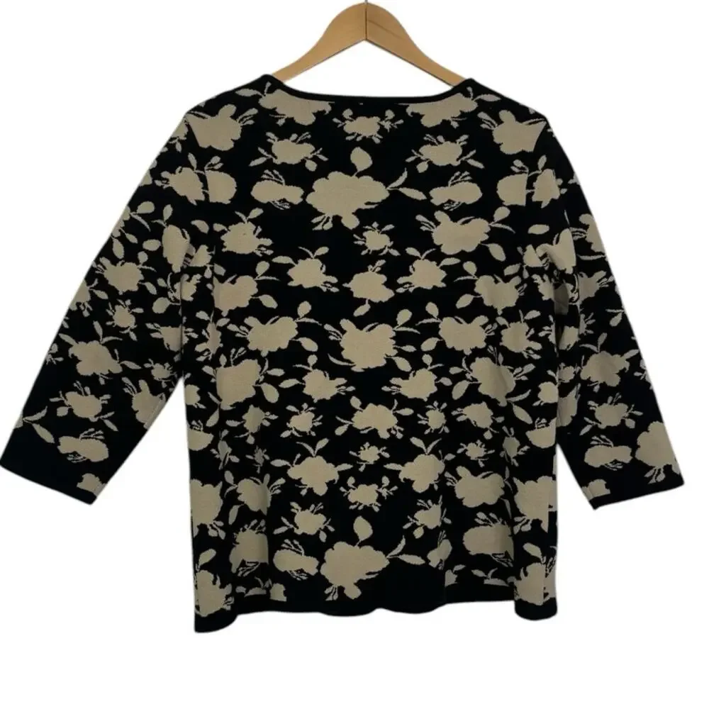 Coldwater Creek Printed Open Cardigan Black and Tan Size XL - Picture 3 of 8